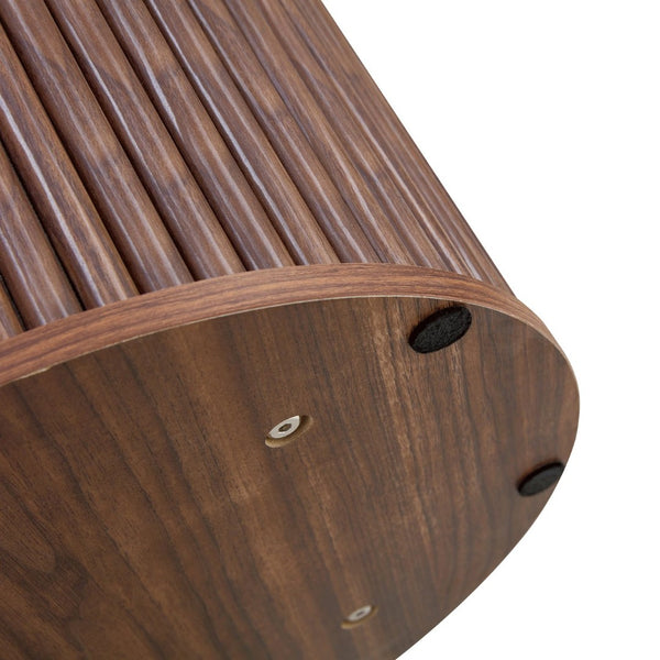 English Elm A Round Walnut Tone Dining Table with Fan Inlay Design and Sculptural Pedestal Base W1151P270613