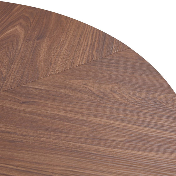 English Elm A Round Walnut Tone Dining Table with Fan Inlay Design and Sculptural Pedestal Base W1151P270613