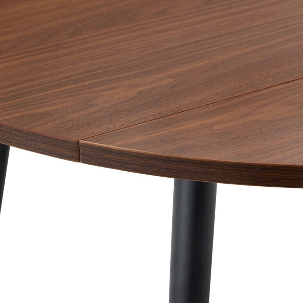 English Elm With a Retractable Leaf Extension This Modern Dining Table Seats More When Needed Walnut+black W1151P354673