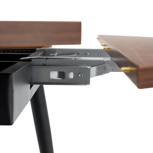 English Elm With a Retractable Leaf Extension This Modern Dining Table Seats More When Needed Walnut+black W1151P354673