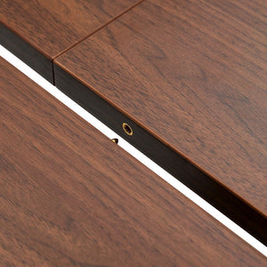 English Elm With a Retractable Leaf Extension This Modern Dining Table Seats More When Needed Walnut+black W1151P354673