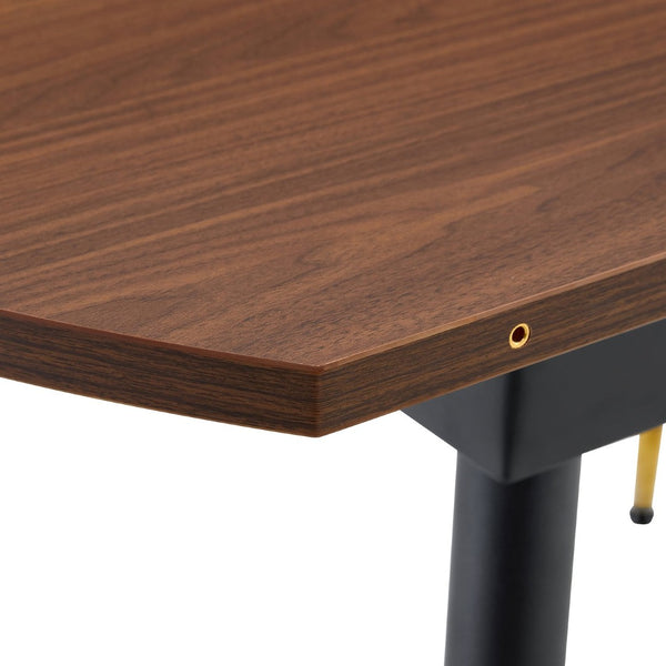 English Elm With a Retractable Leaf Extension This Modern Dining Table Seats More When Needed Walnut+black W1151P354673