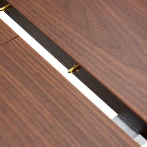 English Elm With a Retractable Leaf Extension This Modern Dining Table Seats More When Needed Walnut+black W1151P354673