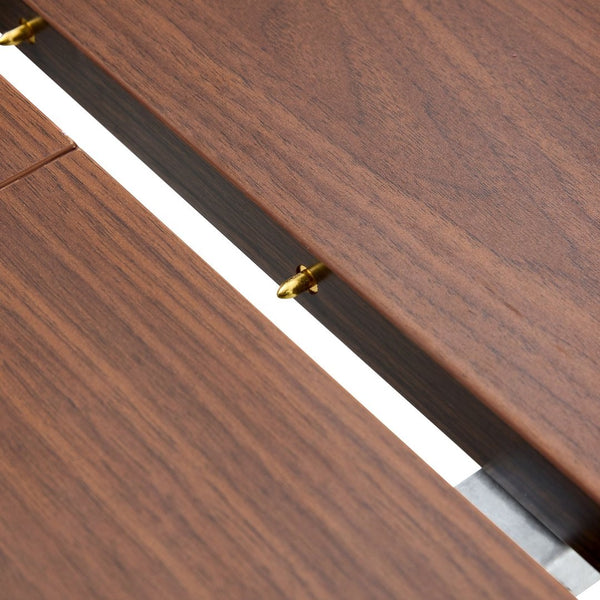 English Elm With a Retractable Leaf Extension This Modern Dining Table Seats More When Needed Walnut+black W1151P354673