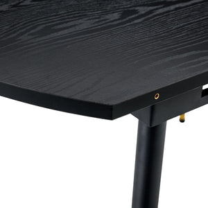 English Elm With a Retractable Leaf Extension This Modern Dining Table Seats More When Needed Black W1151P354674