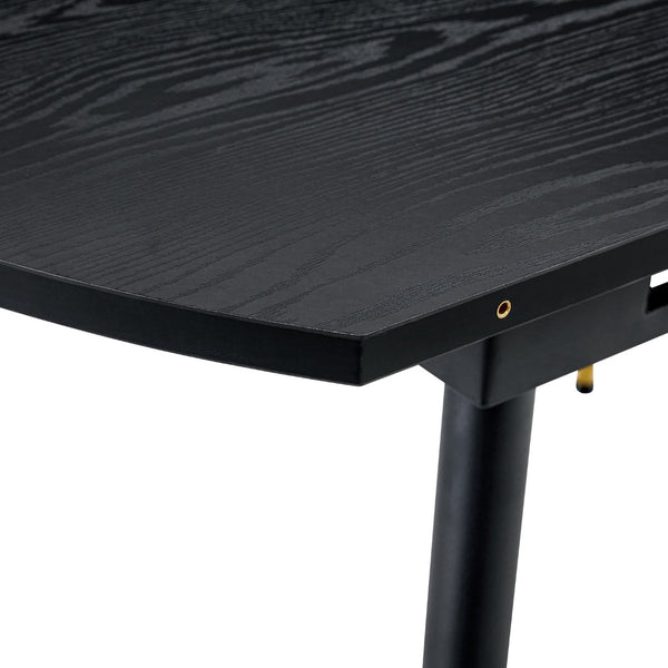 English Elm With a Retractable Leaf Extension This Modern Dining Table Seats More When Needed Black W1151P354674