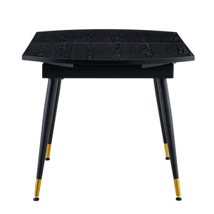 English Elm With a Retractable Leaf Extension This Modern Dining Table Seats More When Needed Black W1151P354674