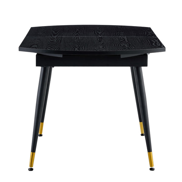 English Elm With a Retractable Leaf Extension This Modern Dining Table Seats More When Needed Black W1151P354674