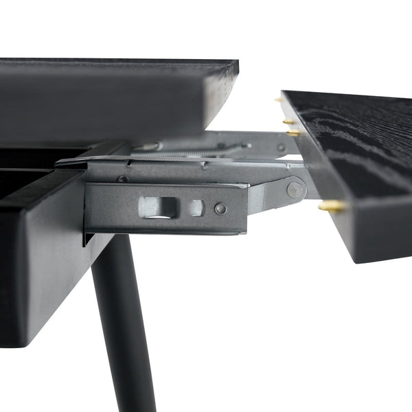 English Elm With a Retractable Leaf Extension This Modern Dining Table Seats More When Needed Black W1151P354674