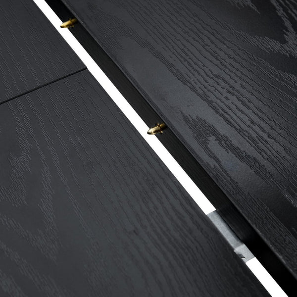English Elm With a Retractable Leaf Extension This Modern Dining Table Seats More When Needed Black W1151P354674
