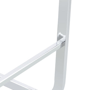 English Elm Modern Pu Leather Barstools Set of 6 with Chrome C-tube Legs for Kitchen or Home Bar White+Silver W1151P376523