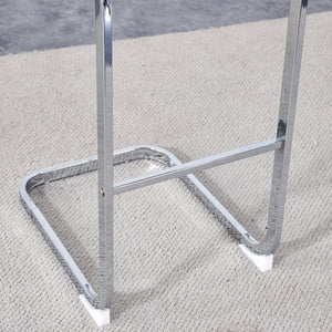 English Elm Modern Pu Leather Bar Stools Set of 6 with Silver C-leg Frame for Kitchen Islands White+Silver W1151P376532