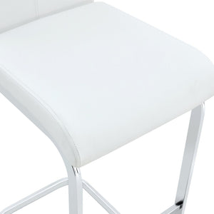 English Elm Modern Pu Leather Bar Stools Set of 6 with Silver C-leg Frame for Kitchen Islands White+Silver W1151P376532