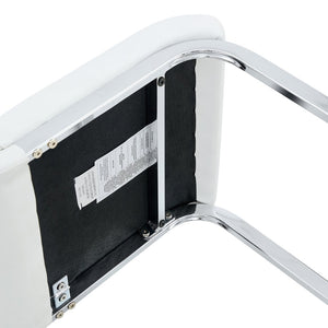 English Elm Modern Pu Leather Bar Stools Set of 6 with Silver C-leg Frame for Kitchen Islands White+Silver W1151P376532
