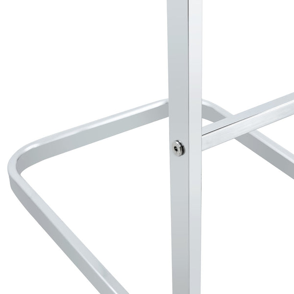 English Elm Modern Pu Leather Bar Stools Set of 6 with Silver C-leg Frame for Kitchen Islands White+Silver W1151P376532