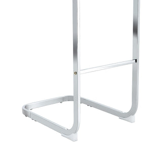 English Elm Modern Pu Leather Bar Stools Set of 6 with Silver C-leg Frame for Kitchen Islands White+Silver W1151P376532