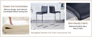 English Elm Modern Pu Leather Bar Stools Set of 6 with Silver C-leg Frame for Kitchen Islands Black+Silver W1151P376537