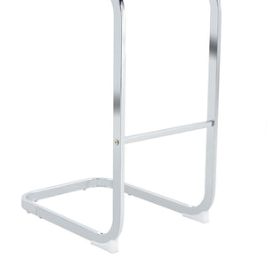 English Elm Modern Pu Leather Bar Stools Set of 6 with Silver C-leg Frame for Kitchen Islands Black+Silver W1151P376537