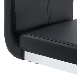 English Elm Modern Pu Leather Bar Stools Set of 6 with Silver C-leg Frame for Kitchen Islands Black+Silver W1151P376537