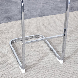 English Elm Modern Pu Leather Bar Stools Set of 6 with Silver C-leg Frame for Kitchen Islands Black+Silver W1151P376537