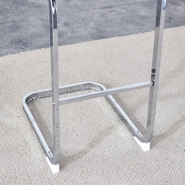 English Elm Modern Pu Leather Bar Stools Set of 6 with Silver C-leg Frame for Kitchen Islands Black+Silver W1151P376537