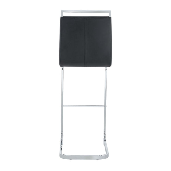 English Elm Modern Pu Leather Bar Stools Set of 6 with Silver C-leg Frame for Kitchen Islands Black+Silver W1151P376537