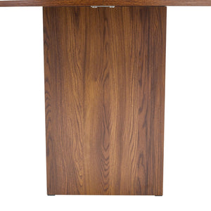 English Elm 42 Inch Round Mdf Dining Table with Double Shelf Storage for Kitchen or Apartment Walnut W1151P382519