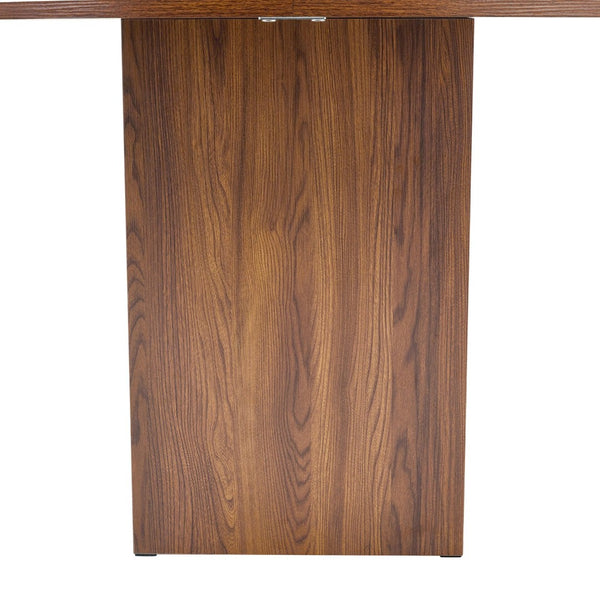 English Elm 42 Inch Round Mdf Dining Table with Double Shelf Storage for Kitchen or Apartment Walnut W1151P382519