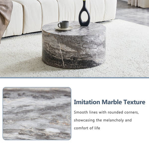 English Elm Simple Marble Top Round Coffee Table Low Profile Contemporary Accent for Living Rooms W1151P421168