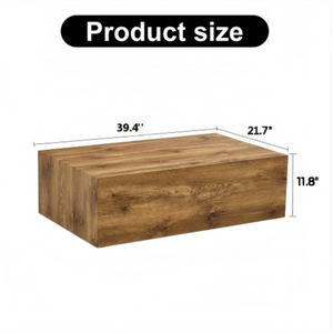 English Elm Natural-Style Wood Grain MDF Coffee Table Wabi-Sabi Low Profile Sofa Side Surface Single W1151P423230