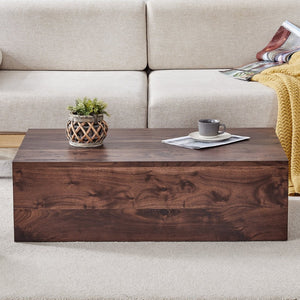 English Elm 39.3*21.7*11.8 Inch MDF Coffee Table with Marble Pattern Laminate Low Profile Living Room Accent Walnut W1151P423232