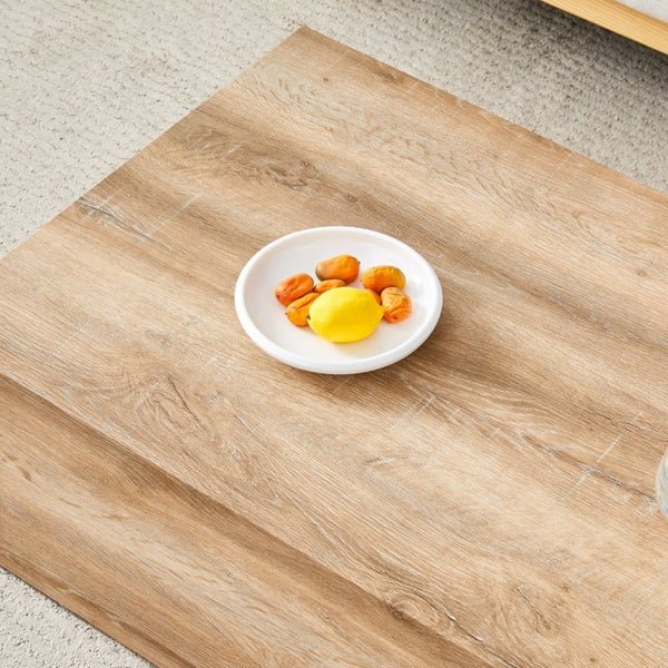 English Elm Elevate Any Living Room with a Low Profile MDF Coffee Table in Light Grain Finish Natural Wood W1151P423234