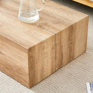 English Elm Elevate Any Living Room with a Low Profile MDF Coffee Table in Light Grain Finish Natural Wood W1151P423234
