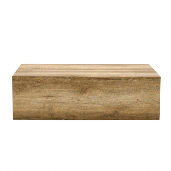 English Elm Elevate Any Living Room with a Low Profile MDF Coffee Table in Light Grain Finish Natural Wood W1151P423234