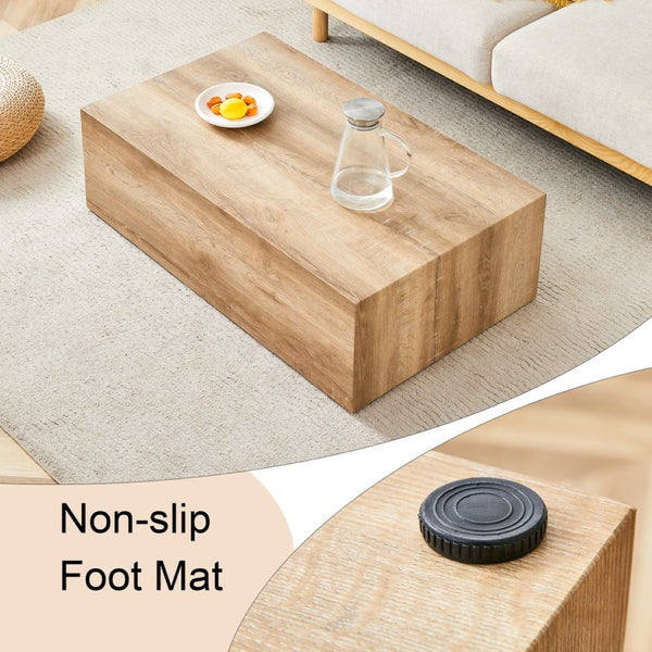 English Elm Elevate Any Living Room with a Low Profile MDF Coffee Table in Light Grain Finish Natural Wood W1151P423234