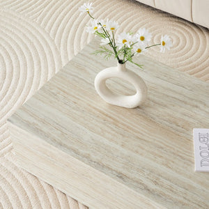 English Elm Elevate Any Living Room with a Low Profile MDF Coffee Table in Light Grain Finish Wood W1151P423236