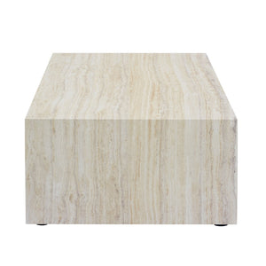 English Elm Elevate Any Living Room with a Low Profile MDF Coffee Table in Light Grain Finish Wood W1151P423236