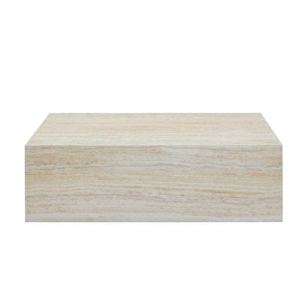 English Elm Elevate Any Living Room with a Low Profile MDF Coffee Table in Light Grain Finish Wood W1151P423236