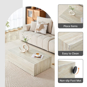 English Elm Elevate Any Living Room with a Low Profile MDF Coffee Table in Light Grain Finish Wood W1151P423236