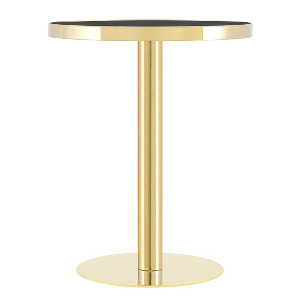 English Elm Modern Round Faux Marble Bistro Table Gold Pedestal Base Gloss Top Seats Two W1151P431134
