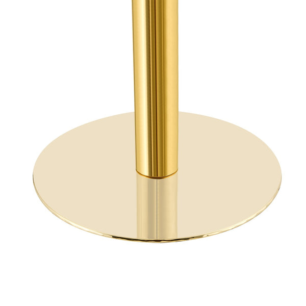 English Elm Modern Faux Marble Round Bistro Table Gold Pedestal Base for Two Small Dining W1151P431136