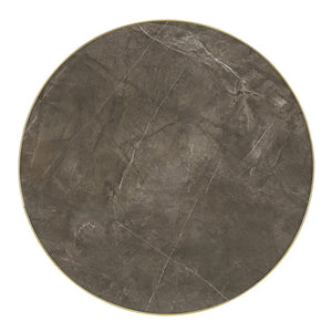 English Elm Modern Faux Marble Round Bistro Table Gold Pedestal Base for Two Small Dining W1151P431136