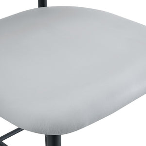 English Elm Set of 2 PU Leather Counter Stools with Curved Back and Black Metal Frame W1151P433265