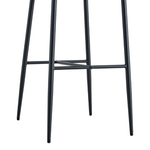 English Elm Set of 2 PU Leather Counter Stools with Curved Back and Black Metal Frame W1151P433265