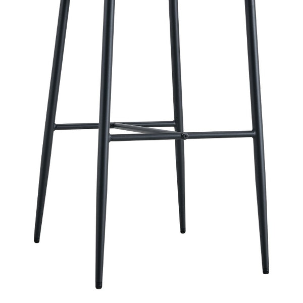 English Elm Set of 2 PU Leather Counter Stools with Curved Back and Black Metal Frame W1151P433265