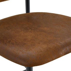 English Elm Set of 2 Vintage Microsuede Counter Stools with Curved Back and Sturdy Black Metal Legs W1151P433401