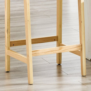 English Elm 2-Piece Solid Wood Hand-Woven Rope Bar Stools Rustic Kitchen Island Seating Set W1151P433525