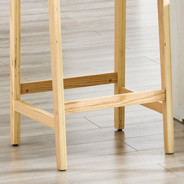 English Elm 2-Piece Solid Wood Hand-Woven Rope Bar Stools Rustic Kitchen Island Seating Set W1151P433525