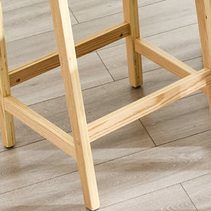 English Elm 2-Piece Solid Wood Hand-Woven Rope Bar Stools Rustic Kitchen Island Seating Set W1151P433525