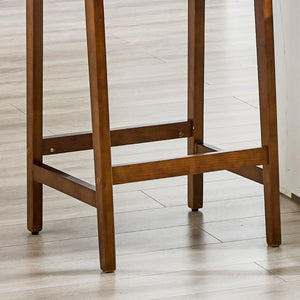 English Elm 2-Piece Solid Wood Hand Woven Rope Barstools Rustic Farmhouse Kitchen Island Seating W1151P433526